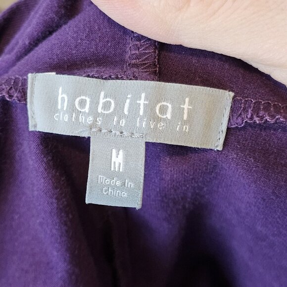 Habitat Womens M Purple Cardigan Sweater Jersey Knit Stretch 1 Button Lagenlook - Picture 6 of 9